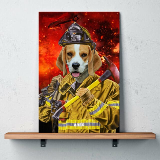 quadro personalizzato cane pompiere