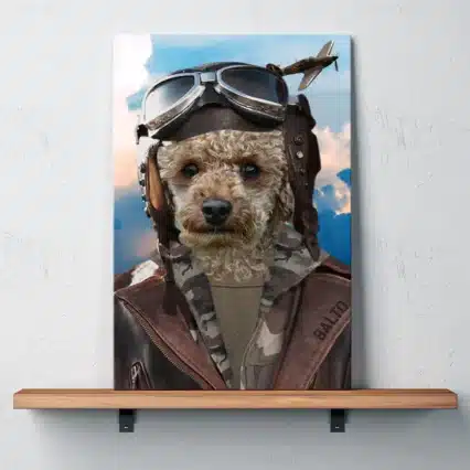 quadro personalizzato cane aviatore