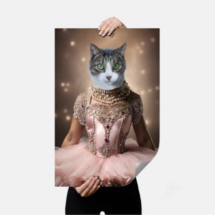 ritratti personalizzati gatto collezione w le donne_gatto ballerina poster