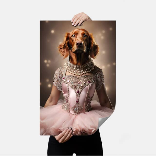 ritratti personalizzati cane collezione w le donne_cane ballerina poster