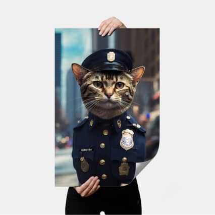 ritratti personalizzati gatto collezione w le donne_gatto poliziotto poster