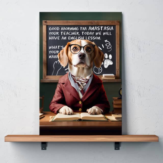 ritratti personalizzati cane collezione w le donne_cane professore canvas