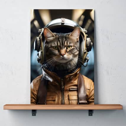 ritratti personalizzati gatto collezione w le donne_gatto aviatore canvas