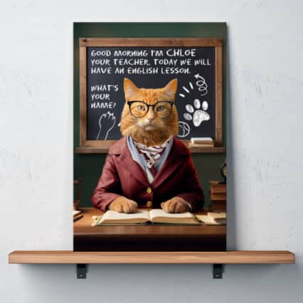 ritratti personalizzati gatto collezione w le donne_gatto professore canvas