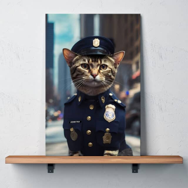 ritratti personalizzati gatto collezione w le donne_gatto poliziotto canvas