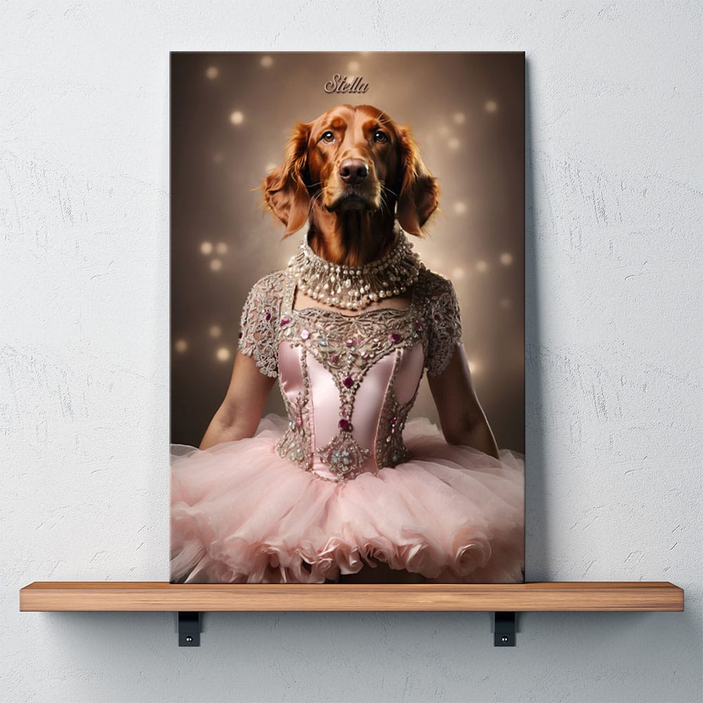 ritratti personalizzati cane collezione w le donne_cane ballerina canvas